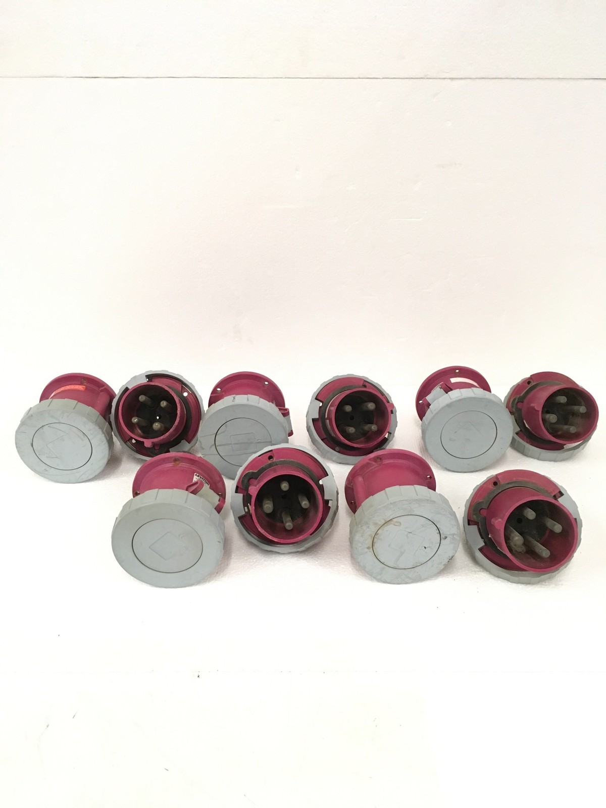 Leviton 460B7W 460R7W 60A 480V 4-Pin Plug Receptacle Set WORKING FREE SHIPPING