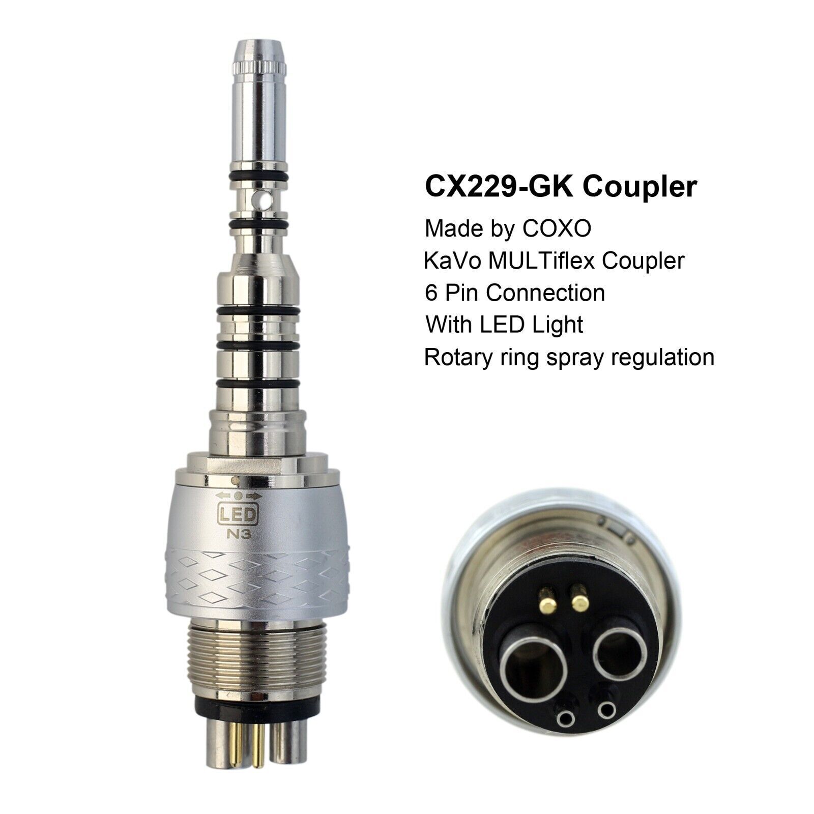 COXO Dental Fiber Optic Turbine High Speed Handpiece For Kavo NSK Coupler 4 6H