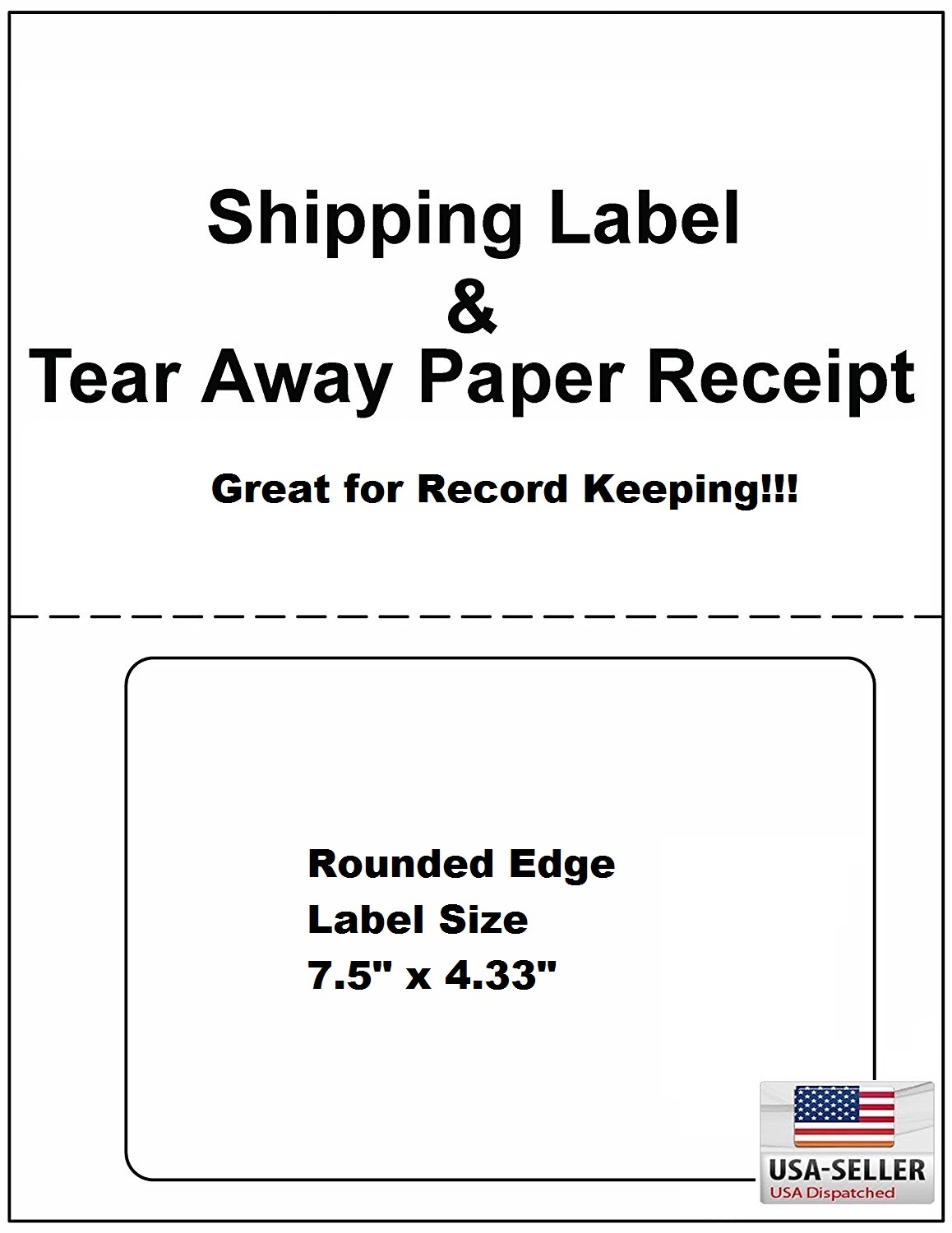 2000 Laser /Ink Jet Labels Click-N-Ship with Tear Off Receipt -Perfect for USPS!