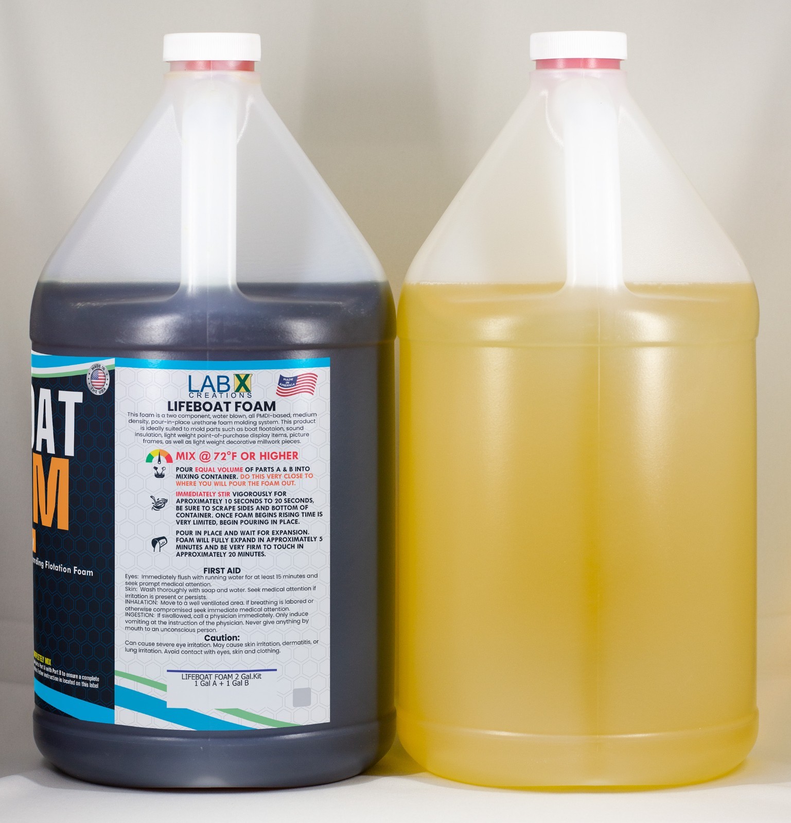 1 Gal Kit 2-Part Pour Foam 2Lb Density Closed Cell Liquid Expanding Polyurethane