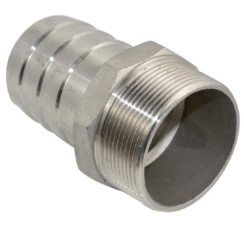 Threaded Pipe Fitting to Barb Hose Tail End Connector Stainless Steel NPT SS 304