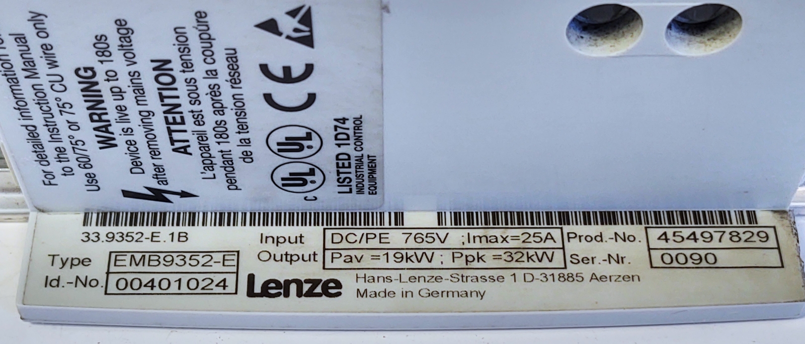 Lenze EMB9352-E Servo Drive