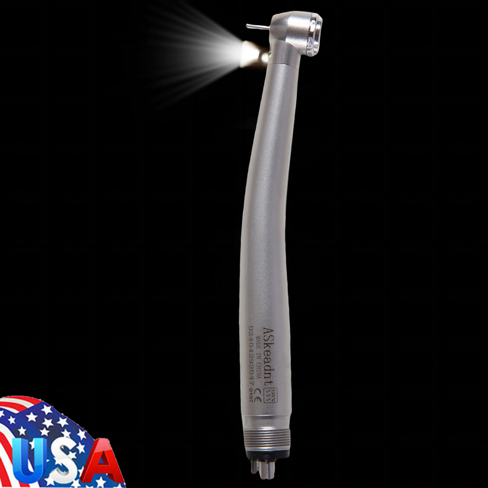 Dental (LED Optic E-generator) Handpiece High Speed Turbine 2/4Hole USA