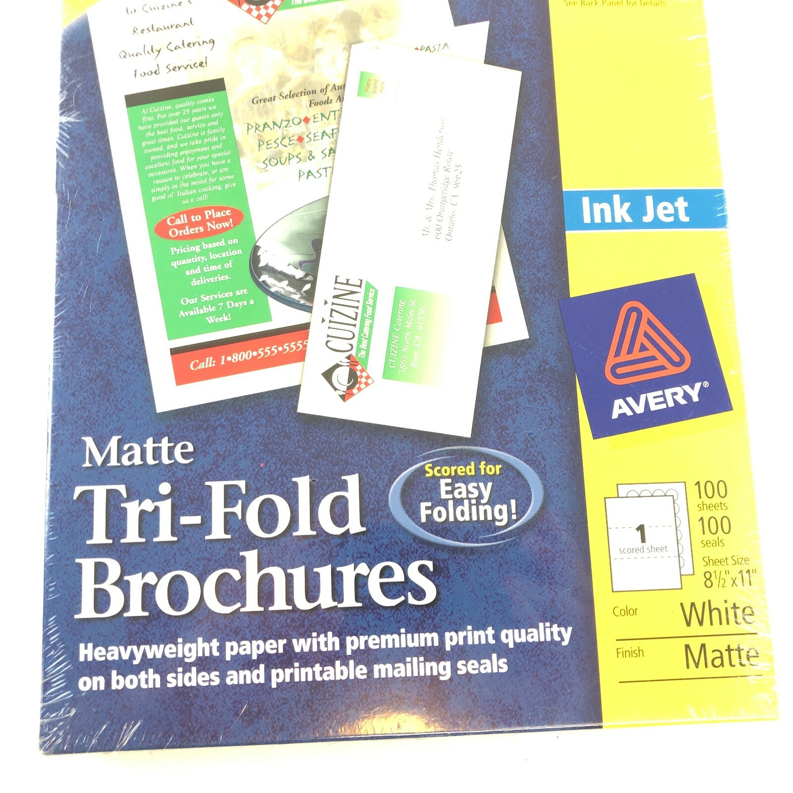 Avery Brochure Flyer Paper For Inkjet Printer Letter 8.50″ X 11″ Matte 8324 NEW