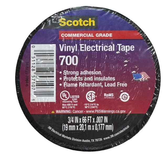 Scotch 700 Vinyl Electrical Tape 3/4″ x 66 ft Commerical Grade USA Made