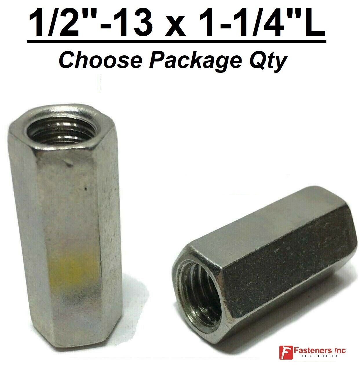 1/2″-13 x W5/8″ x L1-1/4″ Stainless Steel Threaded Rod Coupling Long Nuts