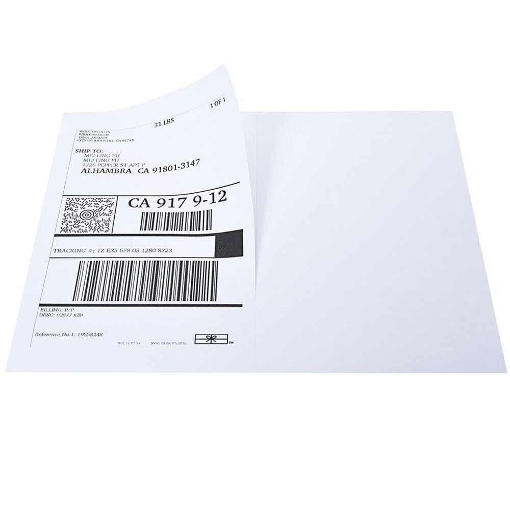 1000 Half Sheet Shipping Labels 2 Per Sheet 8.5×5.5 Self Adhesive For Laser&ink