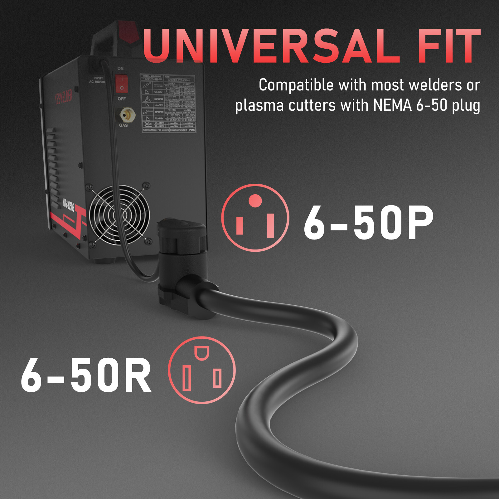 20ft 10AWG 220V Welder Power Extension Cord Heavy Duty for Mig TIG Stick Welder