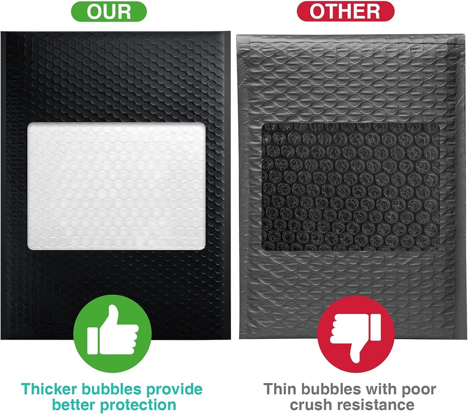 Bubble Mailers 10.5×16 Large Padded Envelopes 10.5×15 Mailing Bag #5 250pc Black