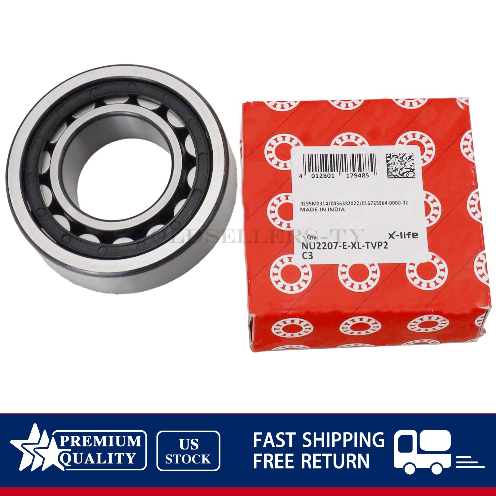 Cylindrical Roller Bearing Fits For FAG NU2207 E XL TVP2 C3 35x72x23mm