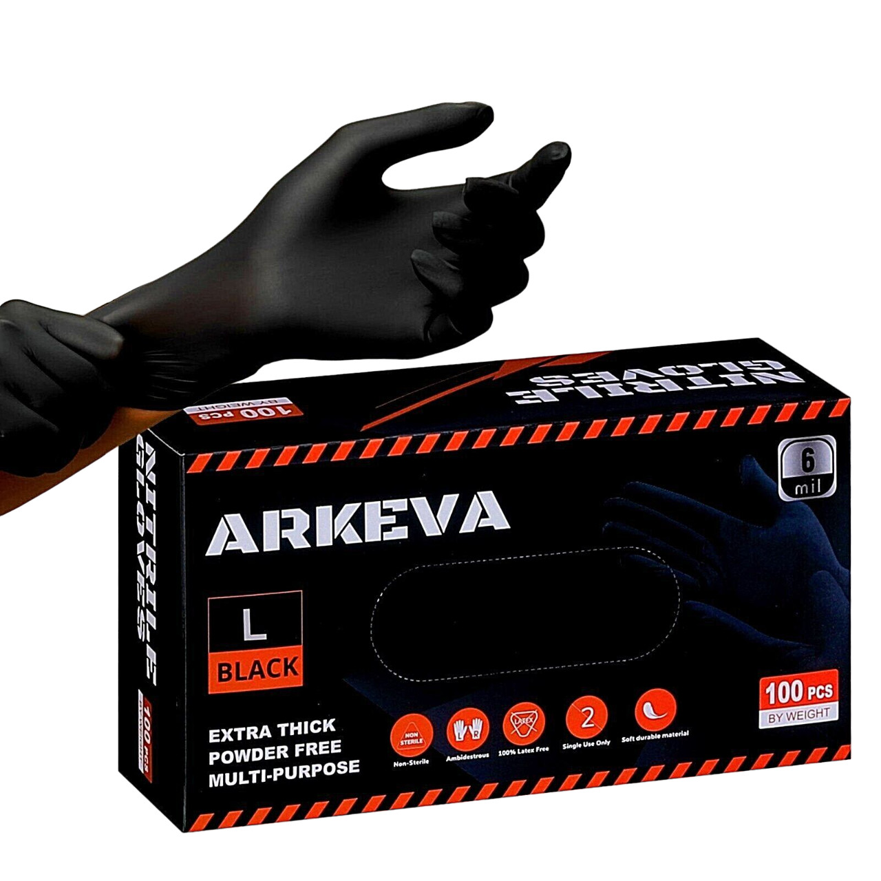 Black Nitrile Disposable Gloves 6 Mil. Chemical Resistance, Latex & Powder Free