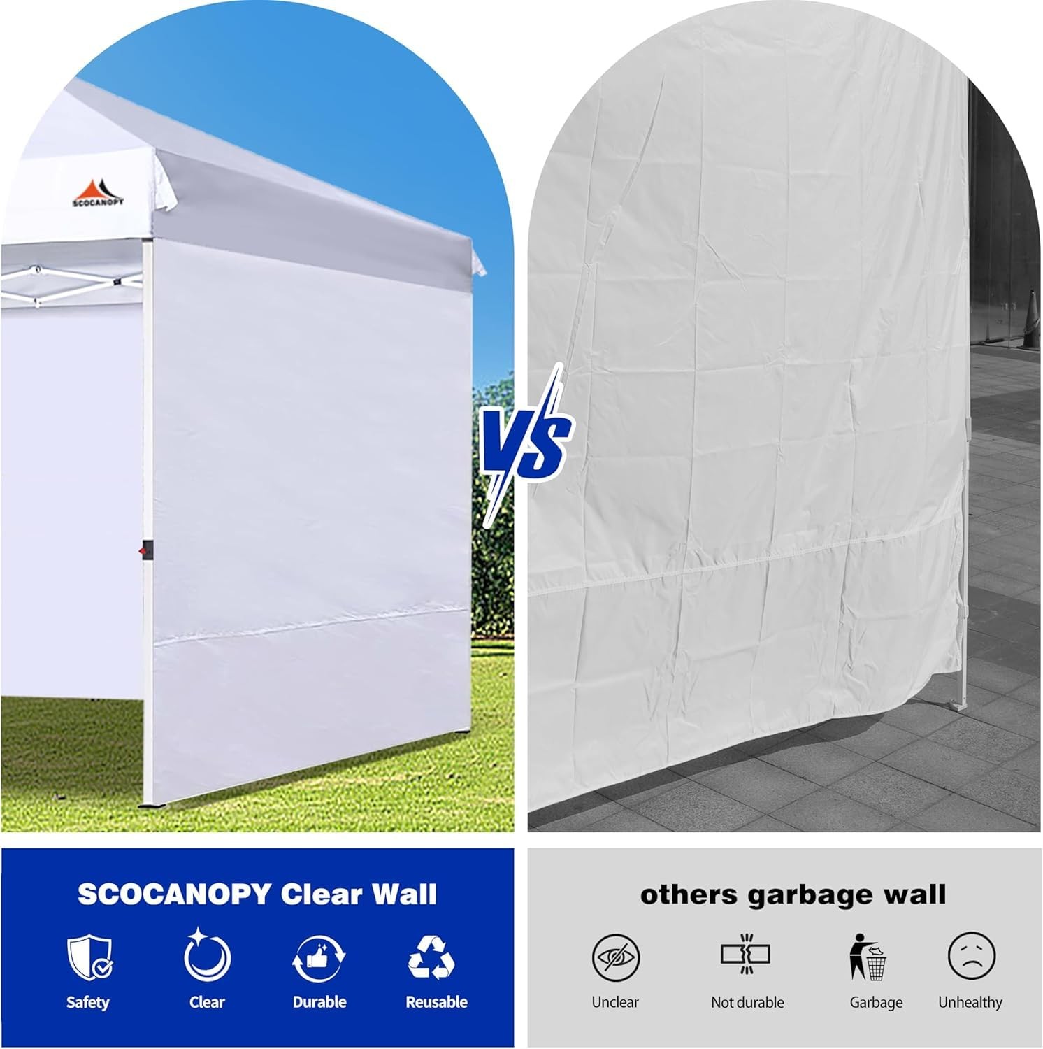 Scocanopy Sidewall For 8X8 Pop Up Canopy Frame 3 Pack Sunwall Onlyblack