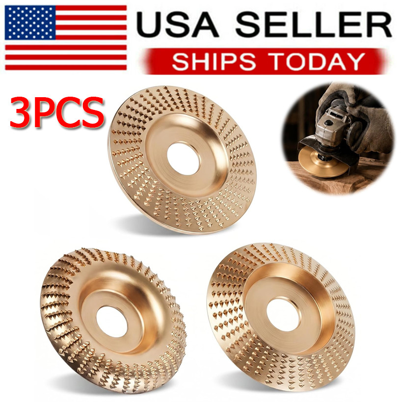 3Pcs Wood Shaping Wheel with Reducer Bushings For 4 4.5 Inch Grinder