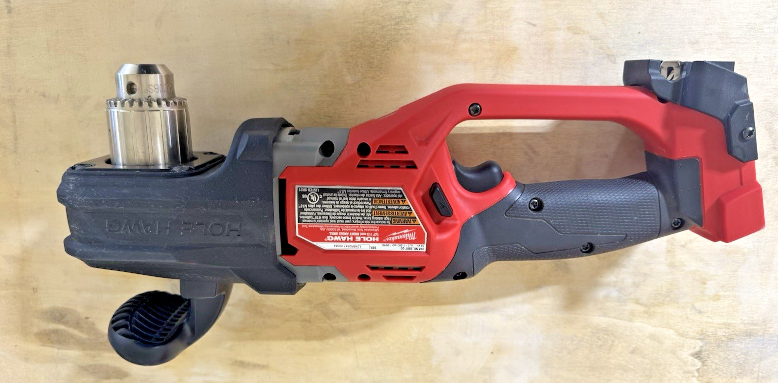Milwaukee 2807-20 M18 Fuel Hole Hawg Cordless Right Angle Drill **No Chuck Key**