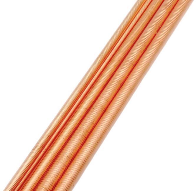 M4 M5 M6 M8 M10 M12 Pure Copper Threaded Rods Metric Thread Stud Bolts