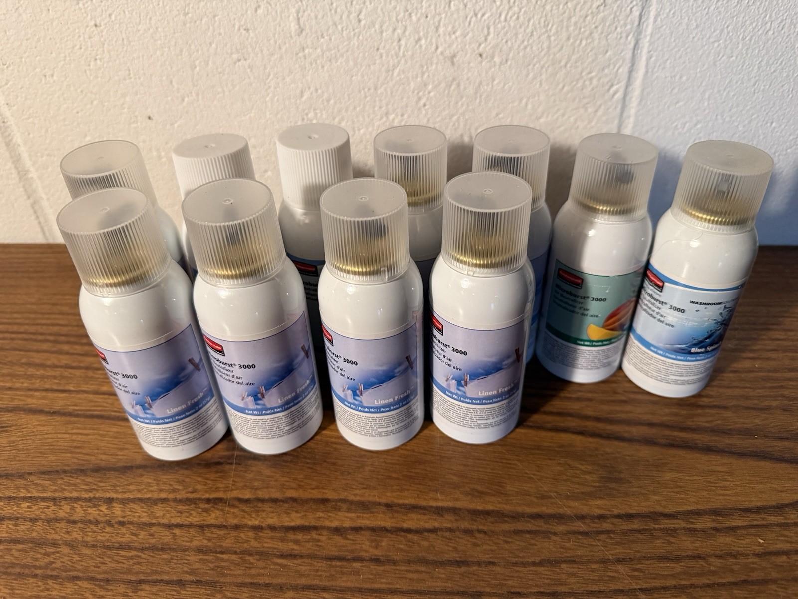 Lot 11 Rubbermaid Microburst 3000 Air Freshener 2oz Refills 9 Linen Fresh + 2