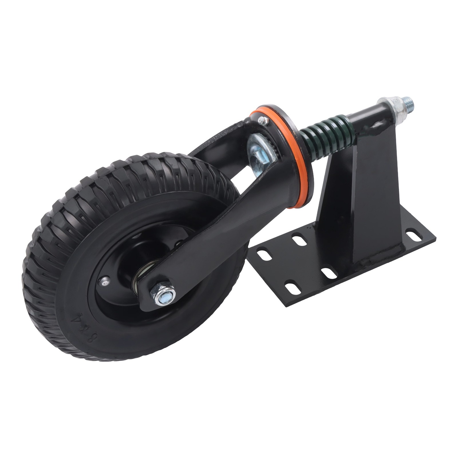 2 Pcs Gate Casters 8″ Heavy Duty (Straight/U-Bolt) Spring-Loaded 600Lbs Caster