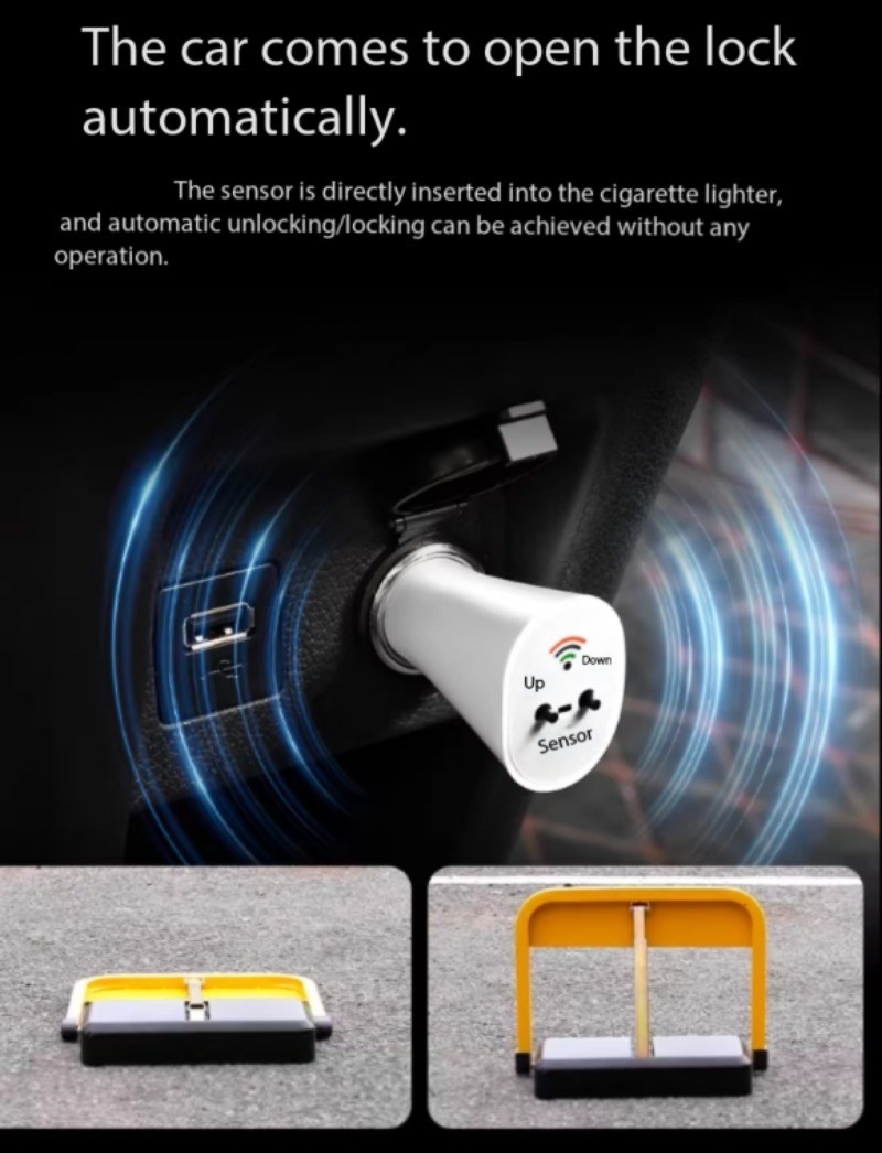 Car Park Lock: Garage Post—No Drilling Required, Automatic Lift, Reinforced