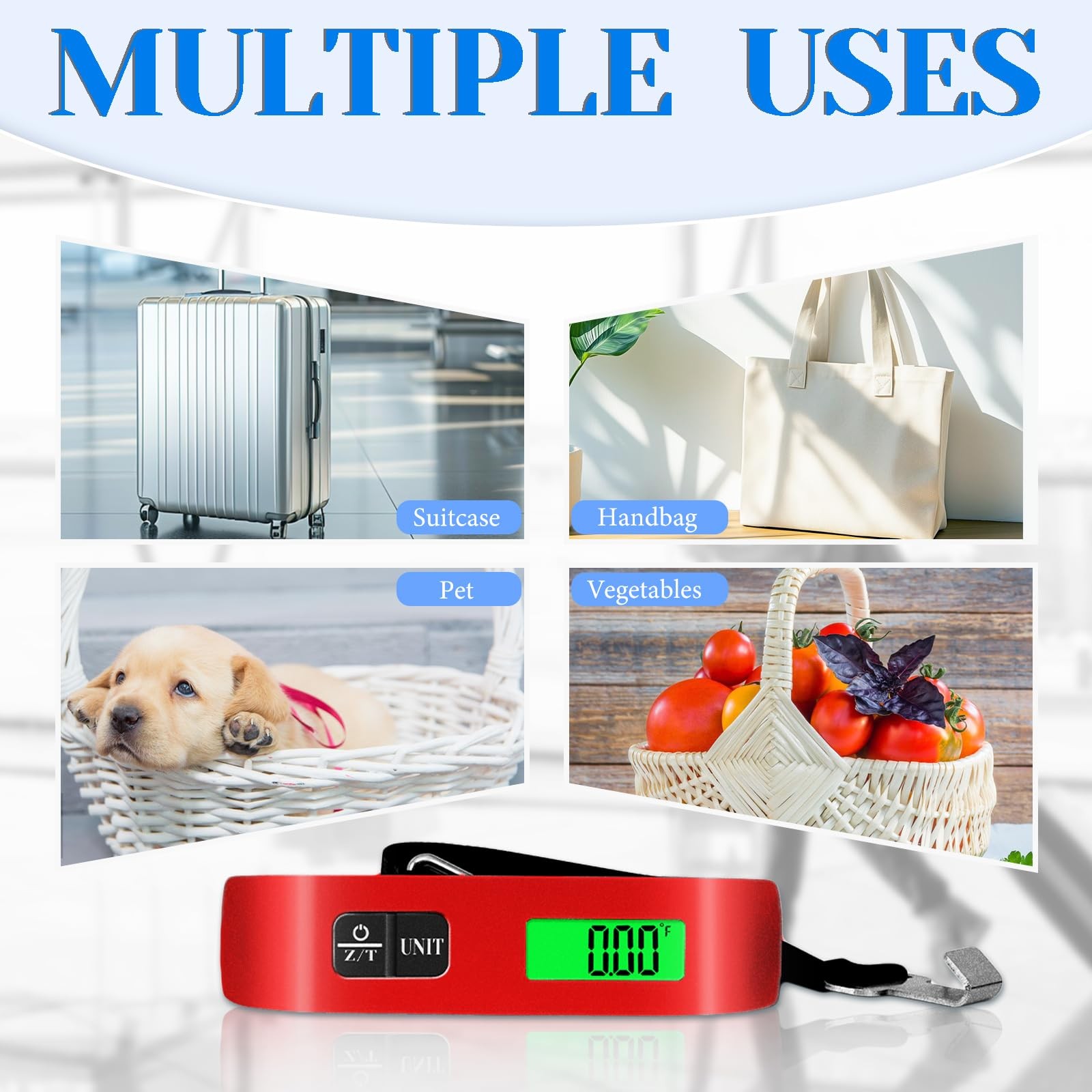 Luggage Scale, 110lb Luggage Weight Scale with 4 Unit Switching Functions&LED