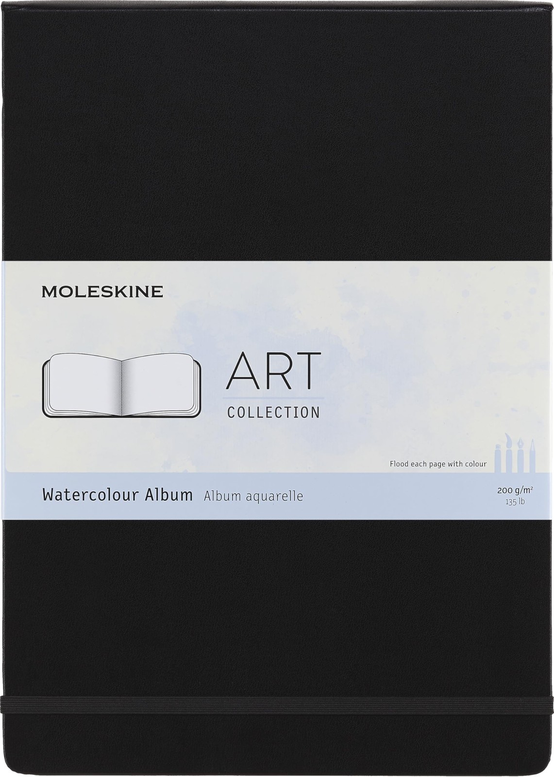 Art Plus Watercolor Album, A4, Black, Hard Cover (12 x 8.5)