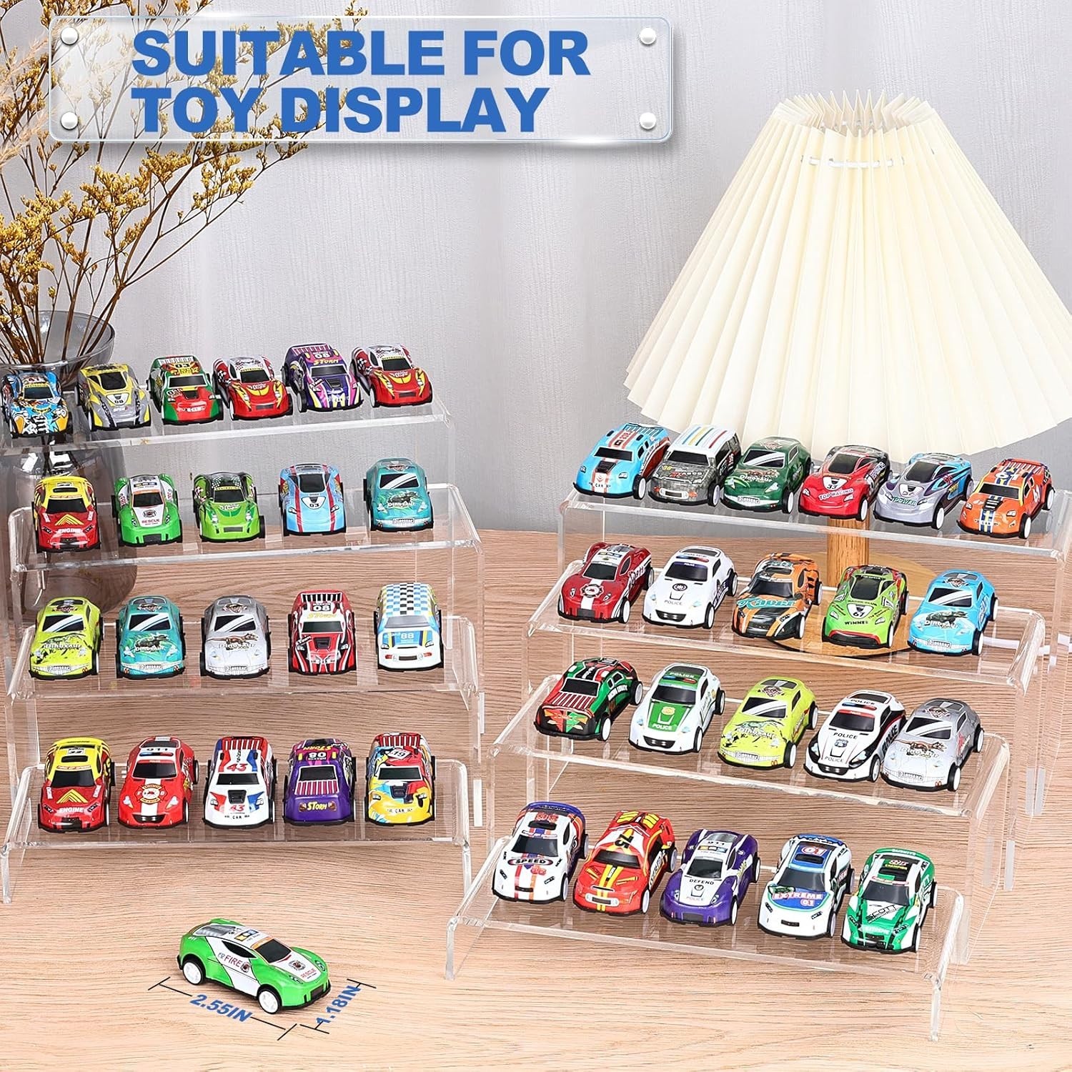 Large Acrylic Risers 8 Pcs 2 Set Acrylic Display Set Rectangular Stands Shelf