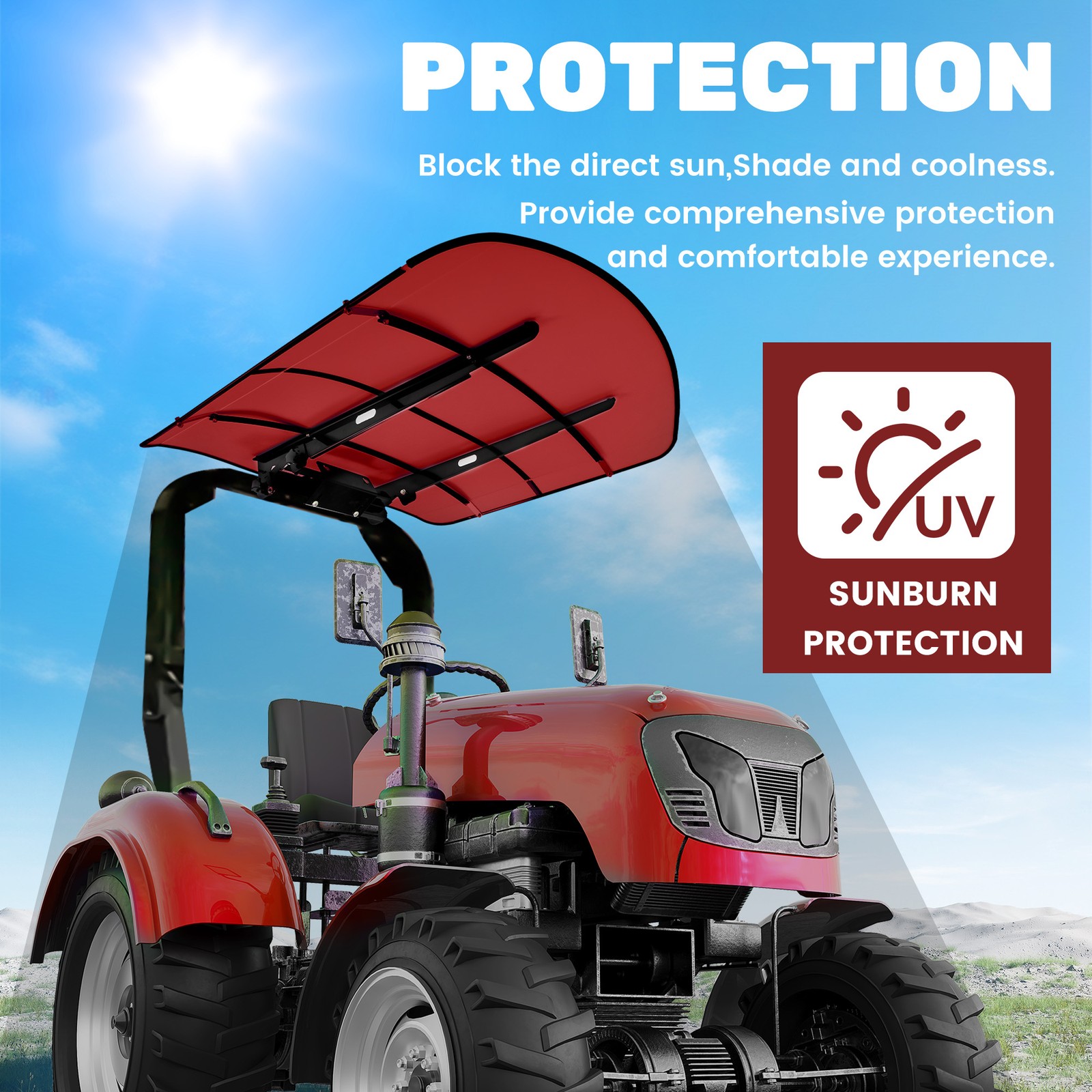 NEW Tuff Top Tractor Canopy Red For ROPS 52″ X 52″ w/ Mounting Accessories