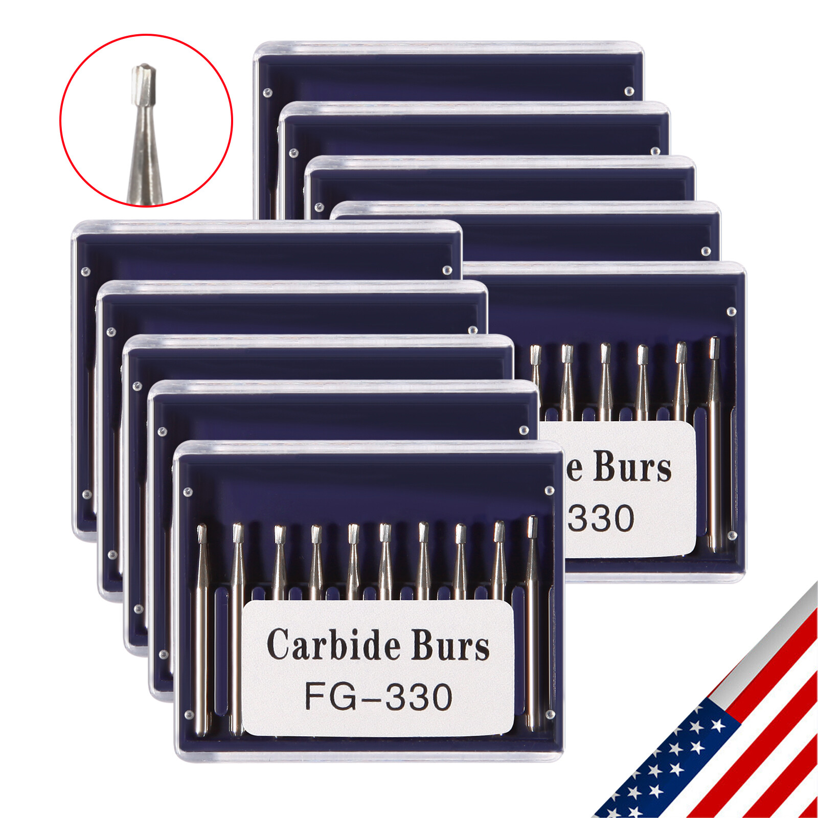 Dental Carbide Burs Tungsten Steel Bur FG # 330 Pear for High Speed Handpiece OR