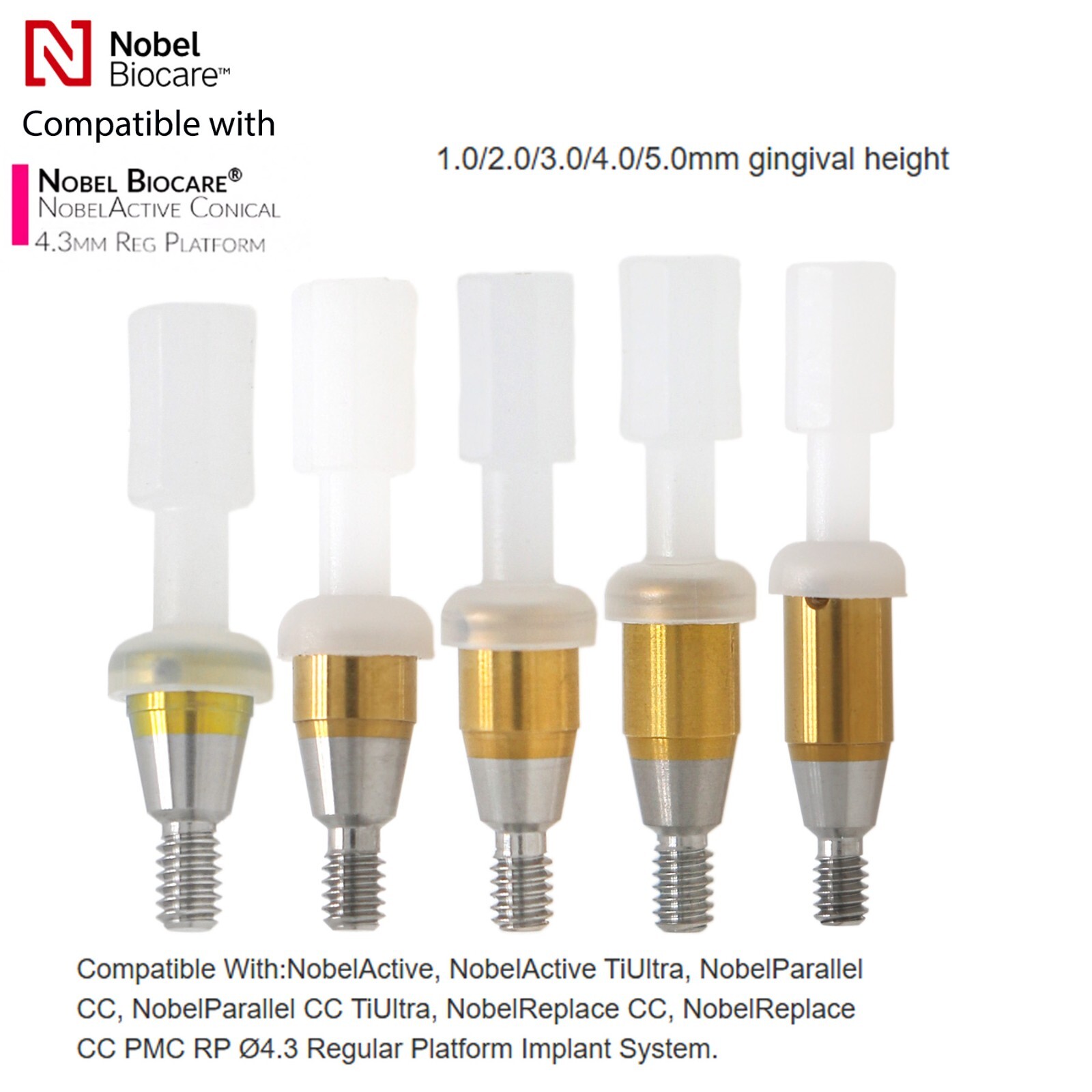 Nobel Biocare CC Hex Locator/Healing Cap Abutment Analog Impression Coping NP/RP