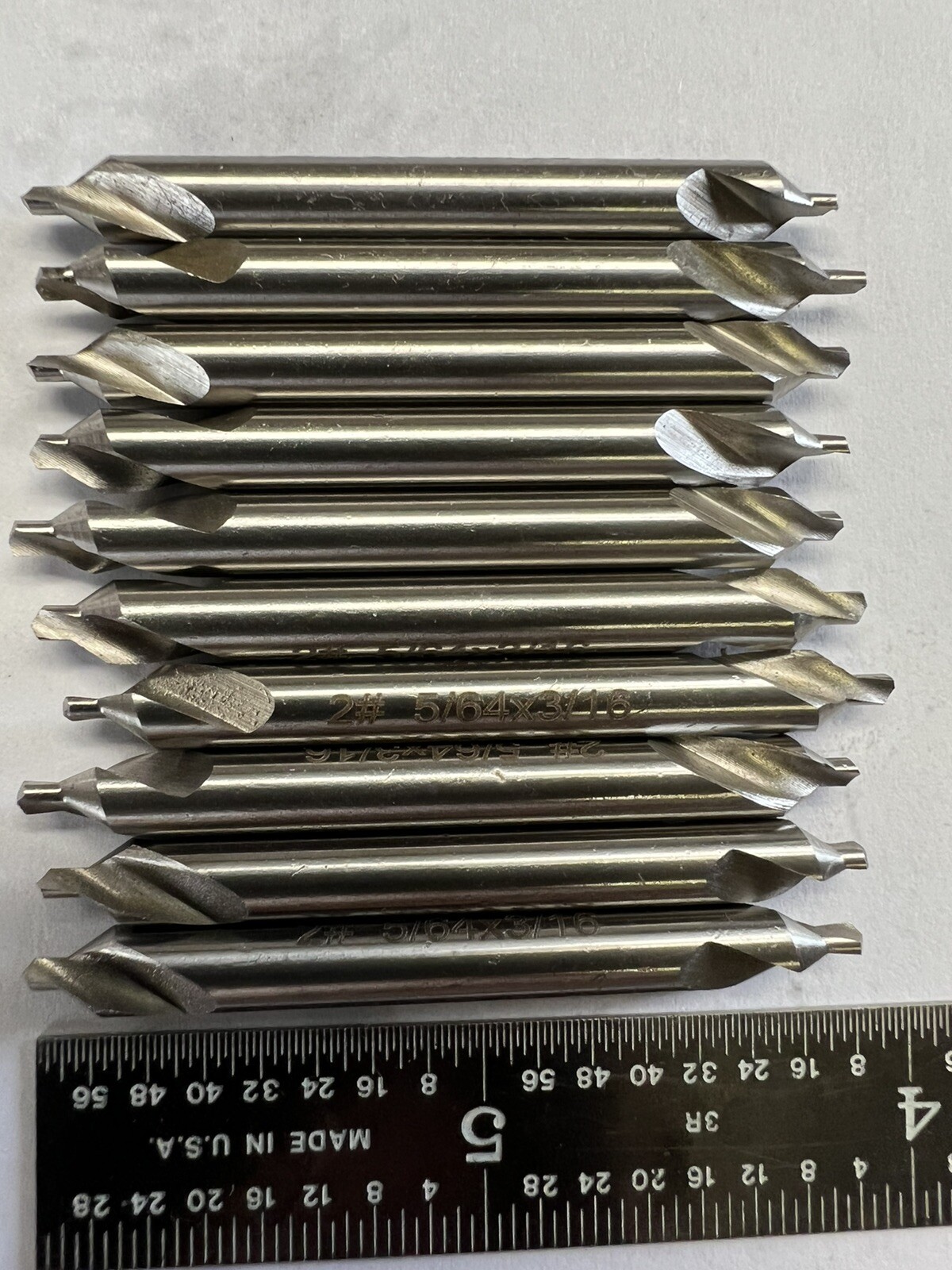 20pcs M2 HSS #2 center drills 5/64×3/16×1-7/8″ #530-200