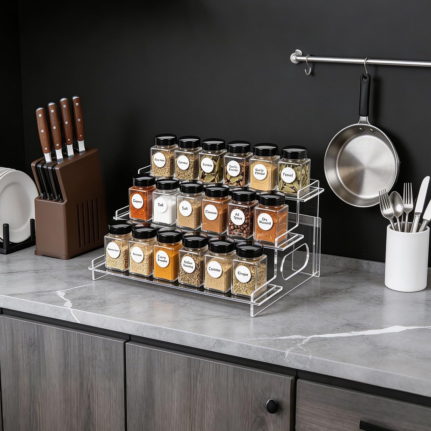 Clear Acrylic Display Risers – 3-Tier Shelf Stand for Cupcakes, Perfume, Figu…