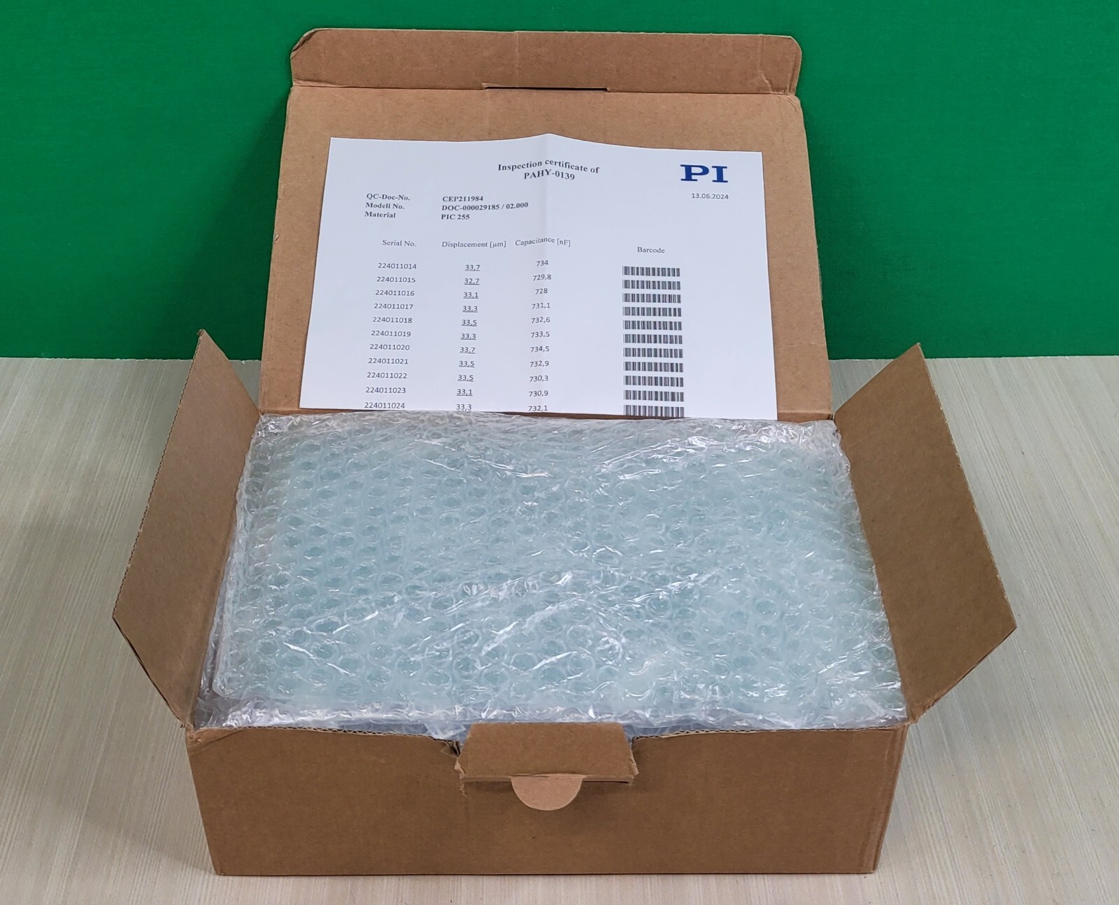 PI CERAMIC PIEZOCERAMIC ACTUATOR TRANSDUCER PIC255 PAHY-0139 1.5″ x 1″