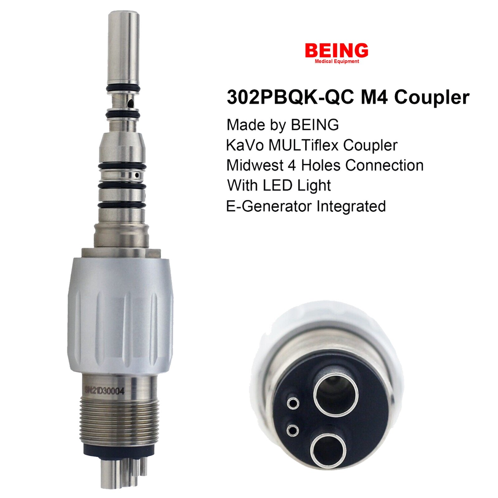 For KaVo MULTIflex Coupler 4 6 Hole BEING Dental Handpiece Coupling Fiber Optic