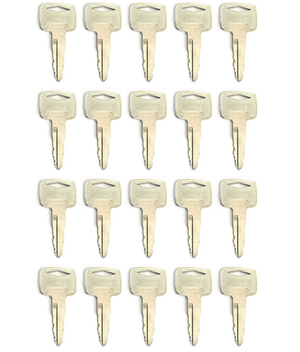 (20) FITS Mitsubishi CATERPILLAR CAT Forklift Ignition Keys 91A07-01910 or A5160