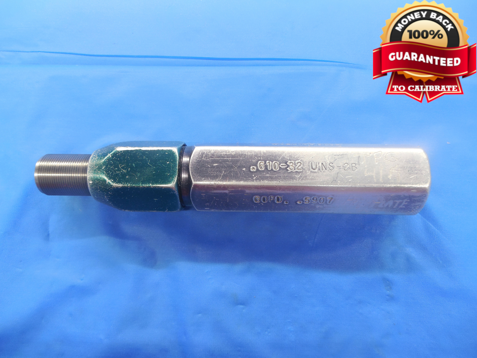 .610 32 UNS 2B PREPLATE THREAD PLUG GAGE .61 GO ONLY P.D. = .5907 NS-2B TOOL