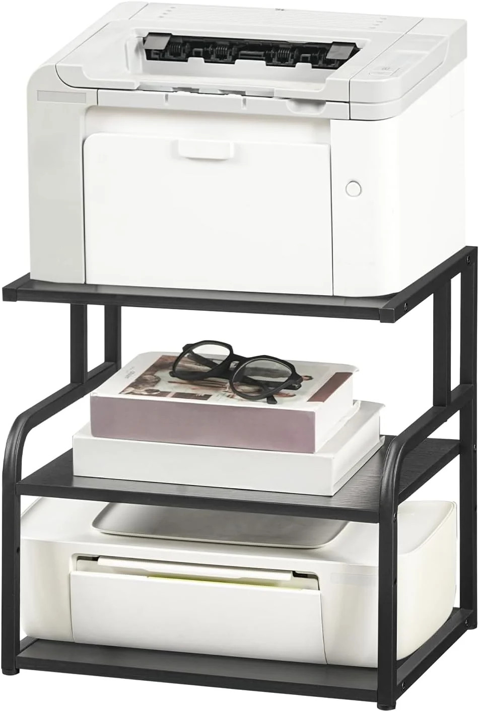 HOOBRO Printer Stand, 3-Tier Desktop Printer Table, Under Desk Printer Storage O