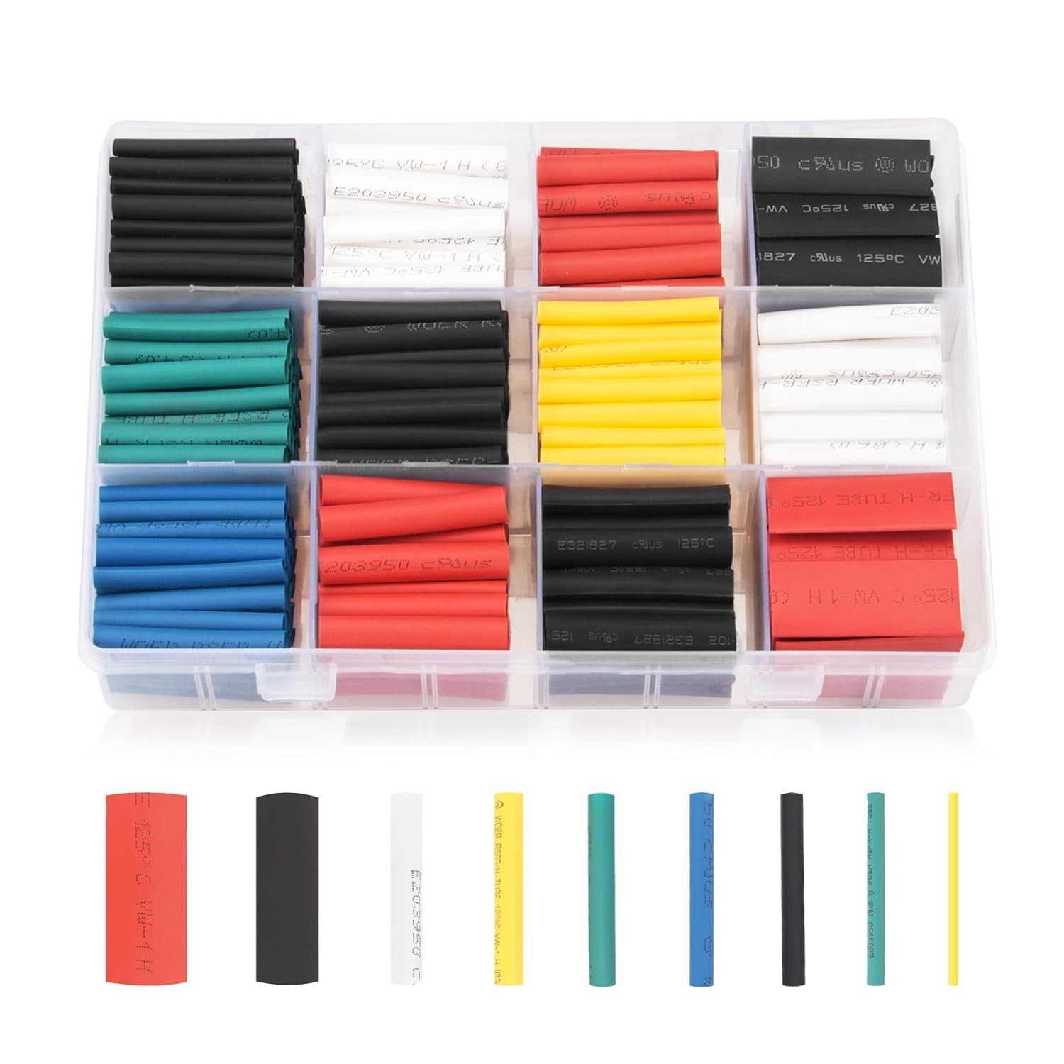 650Pcs HEAT SHRINK Tubing Sleeve 2:1 Shrinkable Tube Wire Cable Assortment Kit