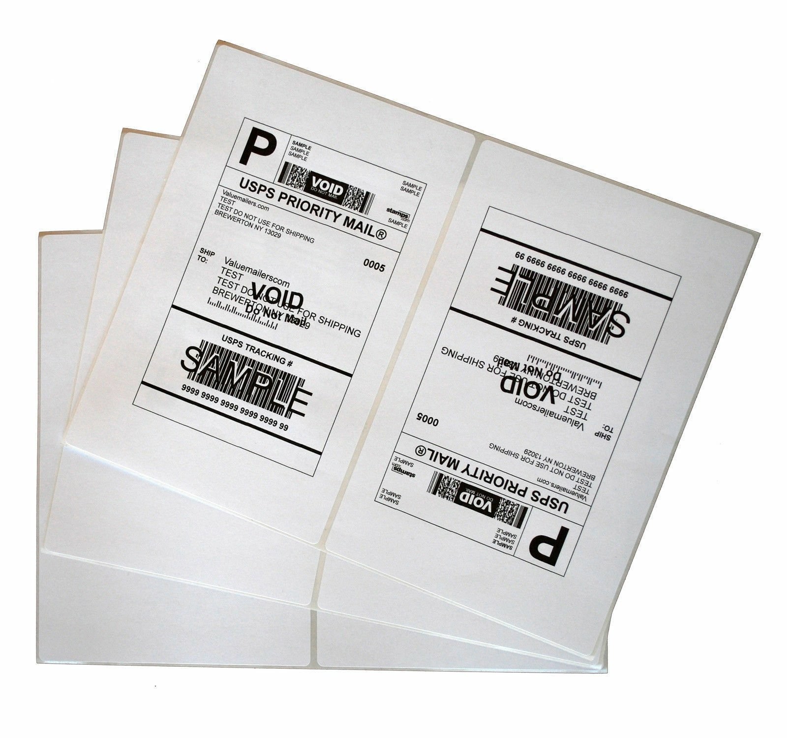 100-20000 | 8.5×5.5 Shipping Labels Half Sheet Self Adhesive 2 Per Sheet Blank