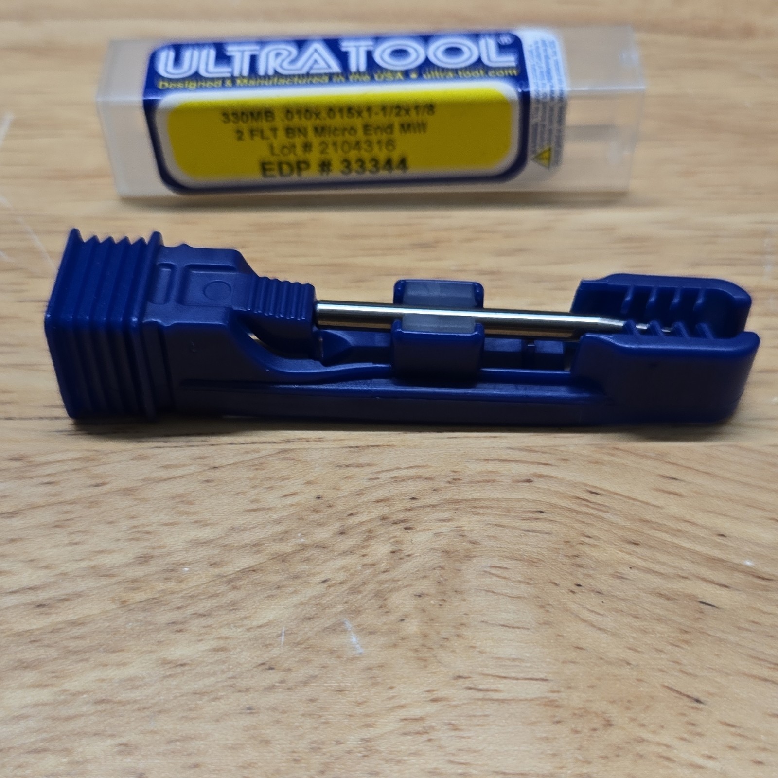 Ultra Tool Micro End Mill 0.010in 2 Flute 1/8in Shank 0.015in Cut 1-1/2in OAL