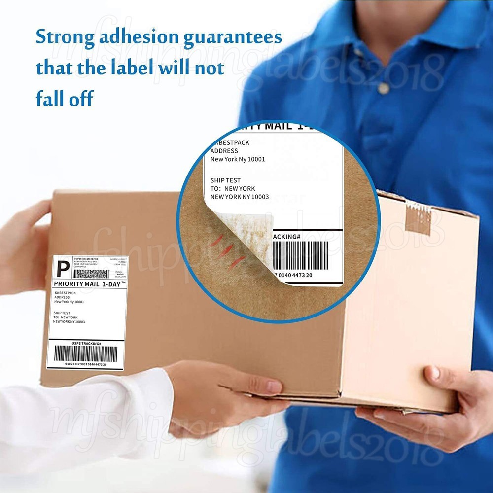 100-10000 4×6 Fanfold Direct Thermal Shipping Labels for Zebra & Rollo Printers