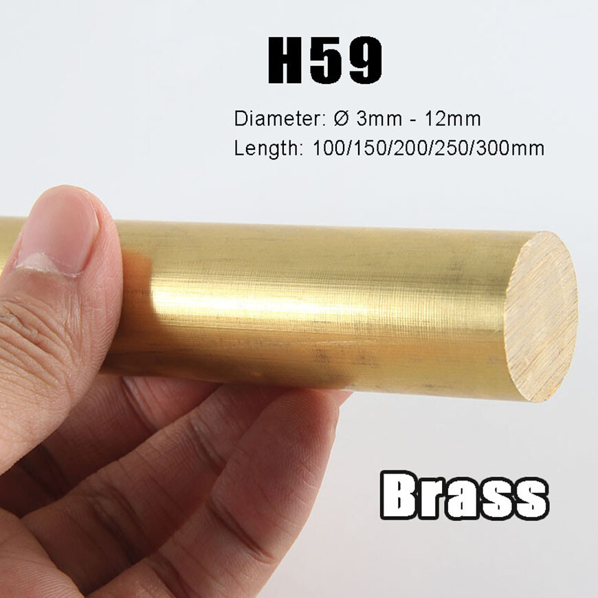 H59 Brass Metal Round Bar Rod Solid, Ø 3mm – 120mm , 100/150/200/250/300mm Long