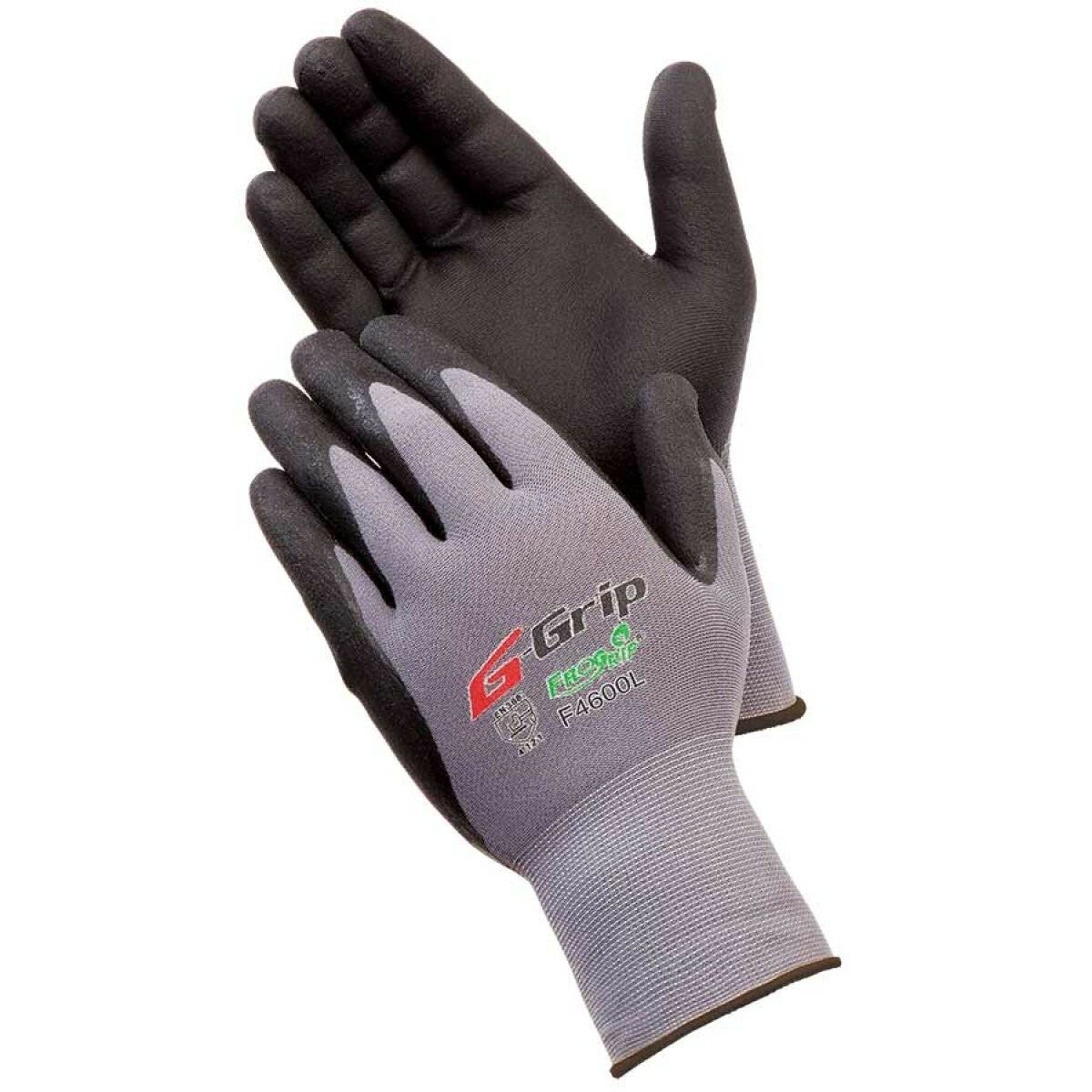 12- F4600 Lightweight Nitrile Micro Foam Palm Grip Coated Protective Work Gloves
