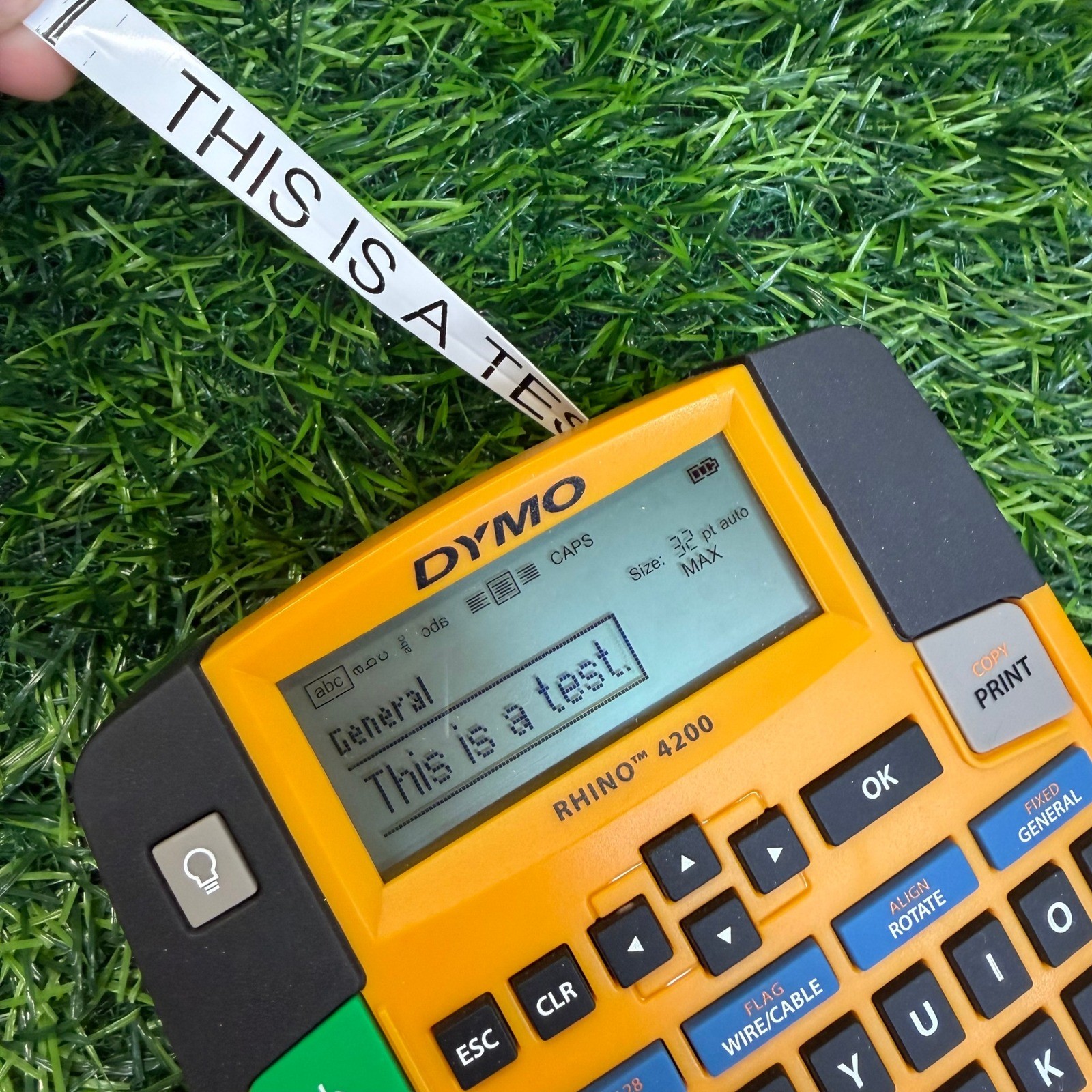 Dymo Rhino 4200 Label Maker Industrial Handheld Orange Black Thermal Printer