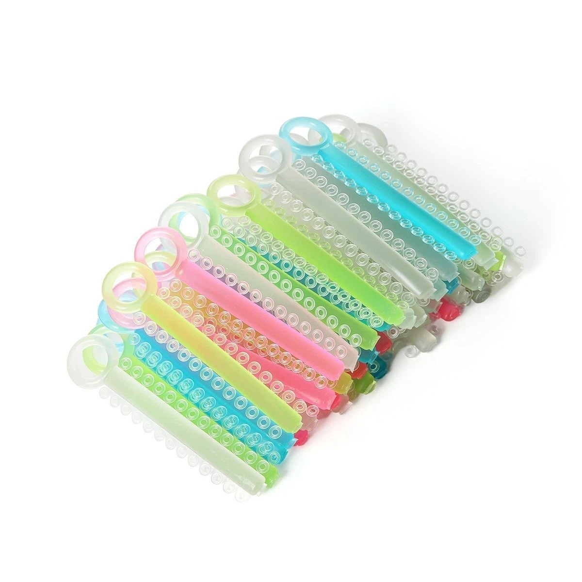 Dental Assorted 40 Stick Glow in Dark Orthodontic Ligature Ties Elastic Rubber