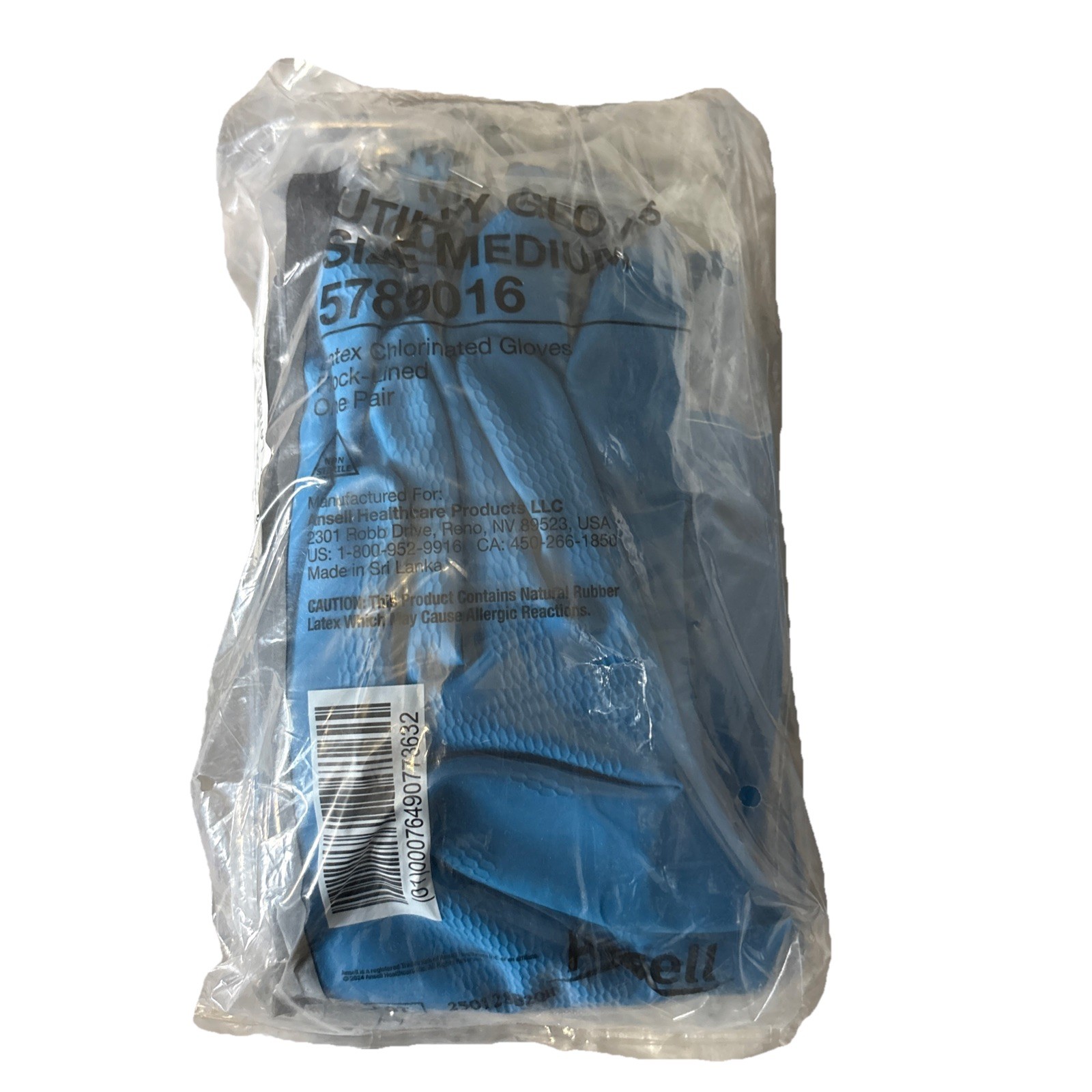 12 PAIR ANSELL Utility Gloves Size Medium, Latex/Nitrile Chlorinated Flock Lined