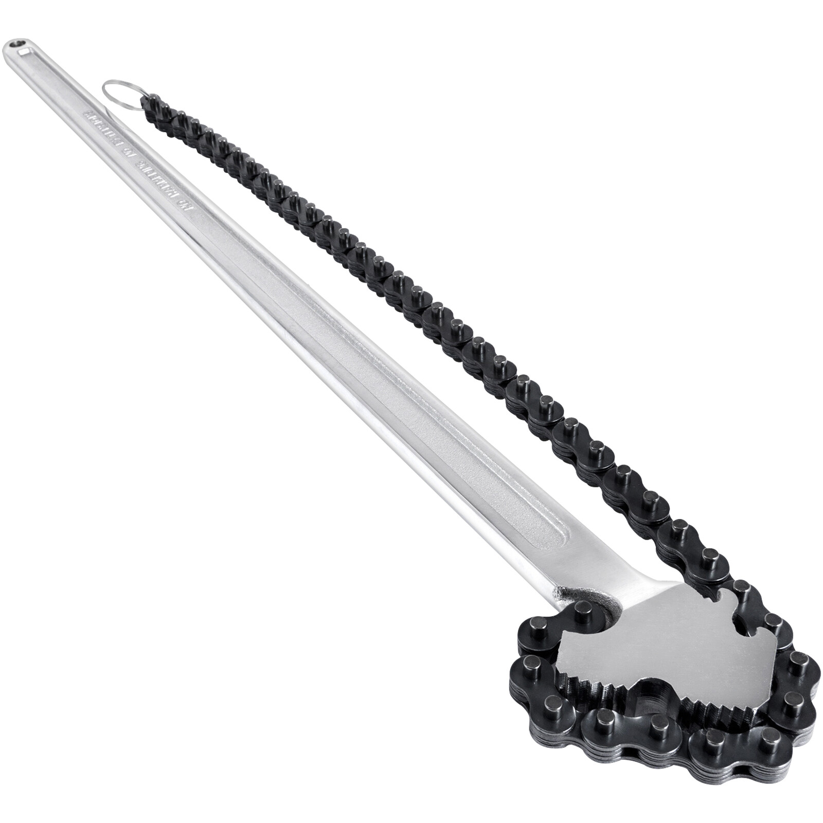 VEVOR 24″ Chain Wrench Steel Straight Handle Tool 22″ Chain 6.7″ Capacity