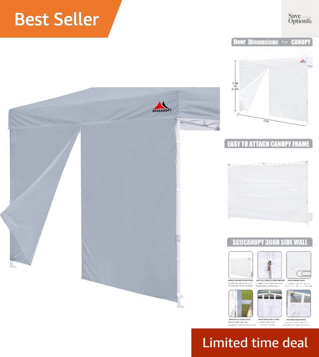 Door for 10×10 Canopy Frame One Central Zipper Design for Easy Entry and Exit…
