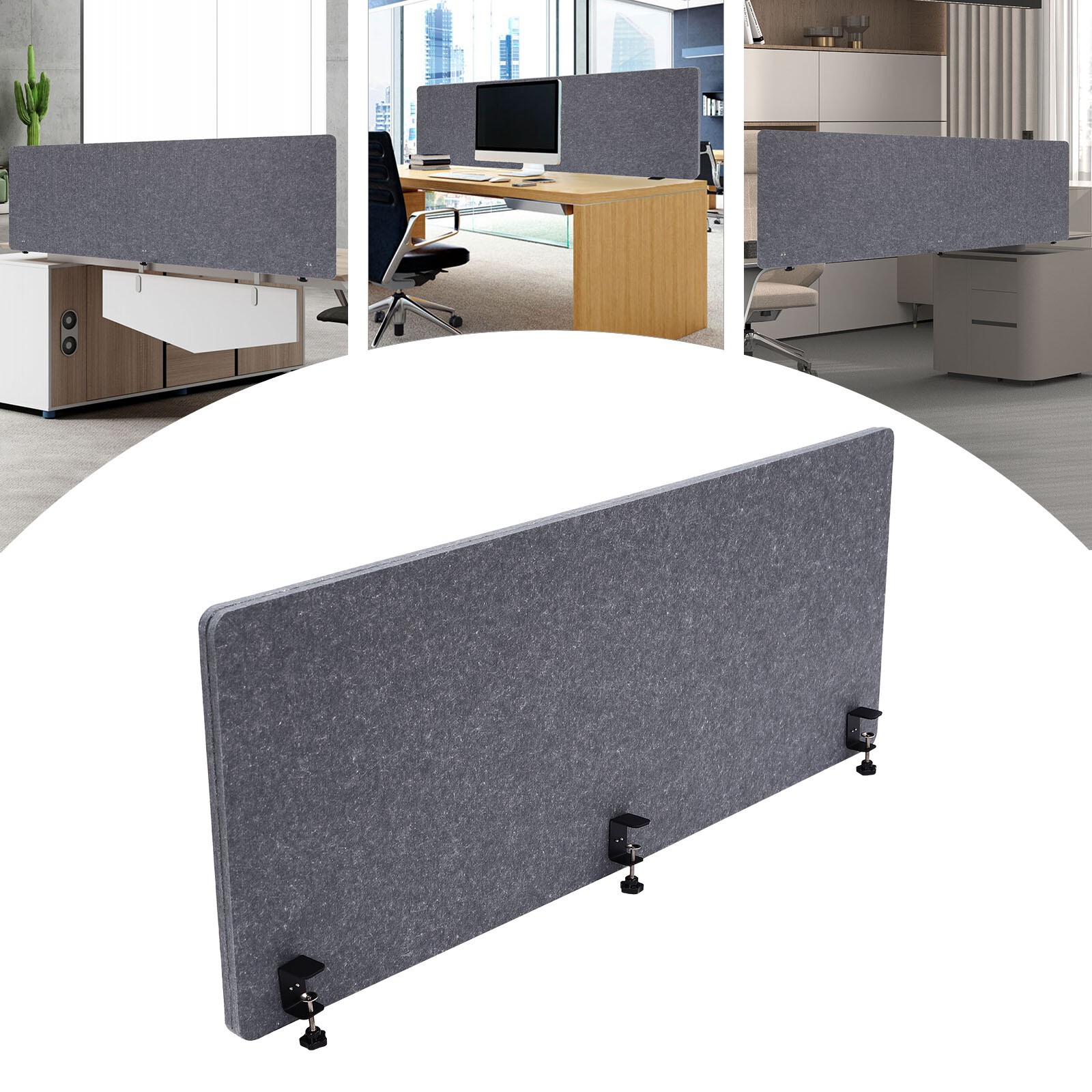 Office Partition, Polyester Desk Divider, Desktop Privacy Panel Table Mounted