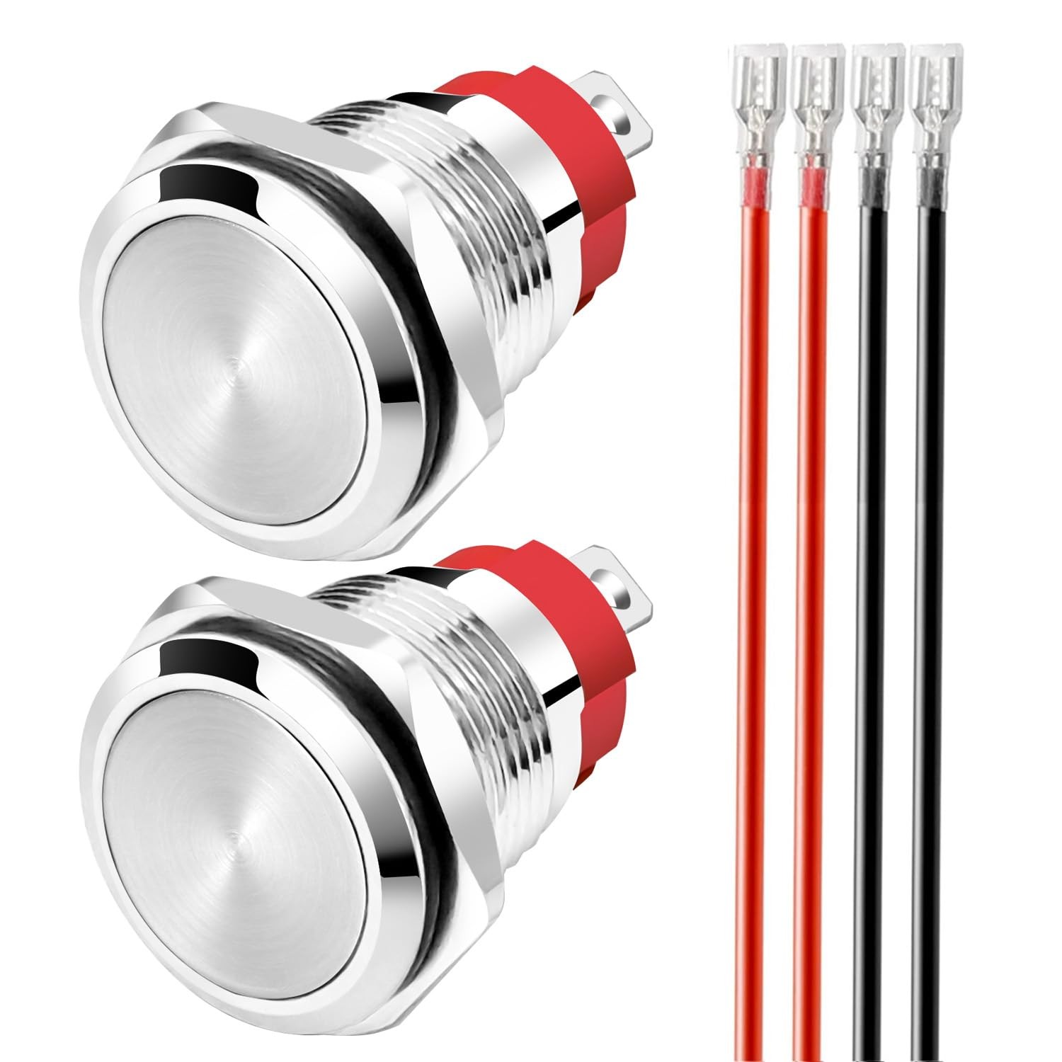 Gebildet 2pcs Latching Waterproof Push Button 0~250V5V/12V/24V/110V/220V/15Am…
