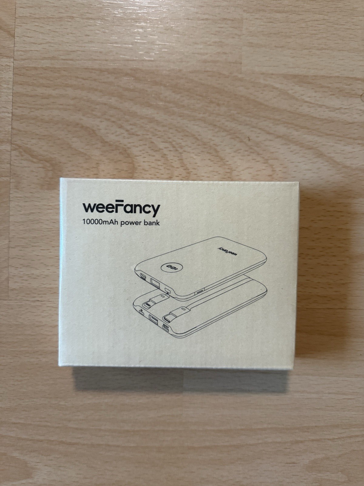 WeeFancy 10000mAh Portable Charger Power Bank Fast Charging PD 22.5W Black