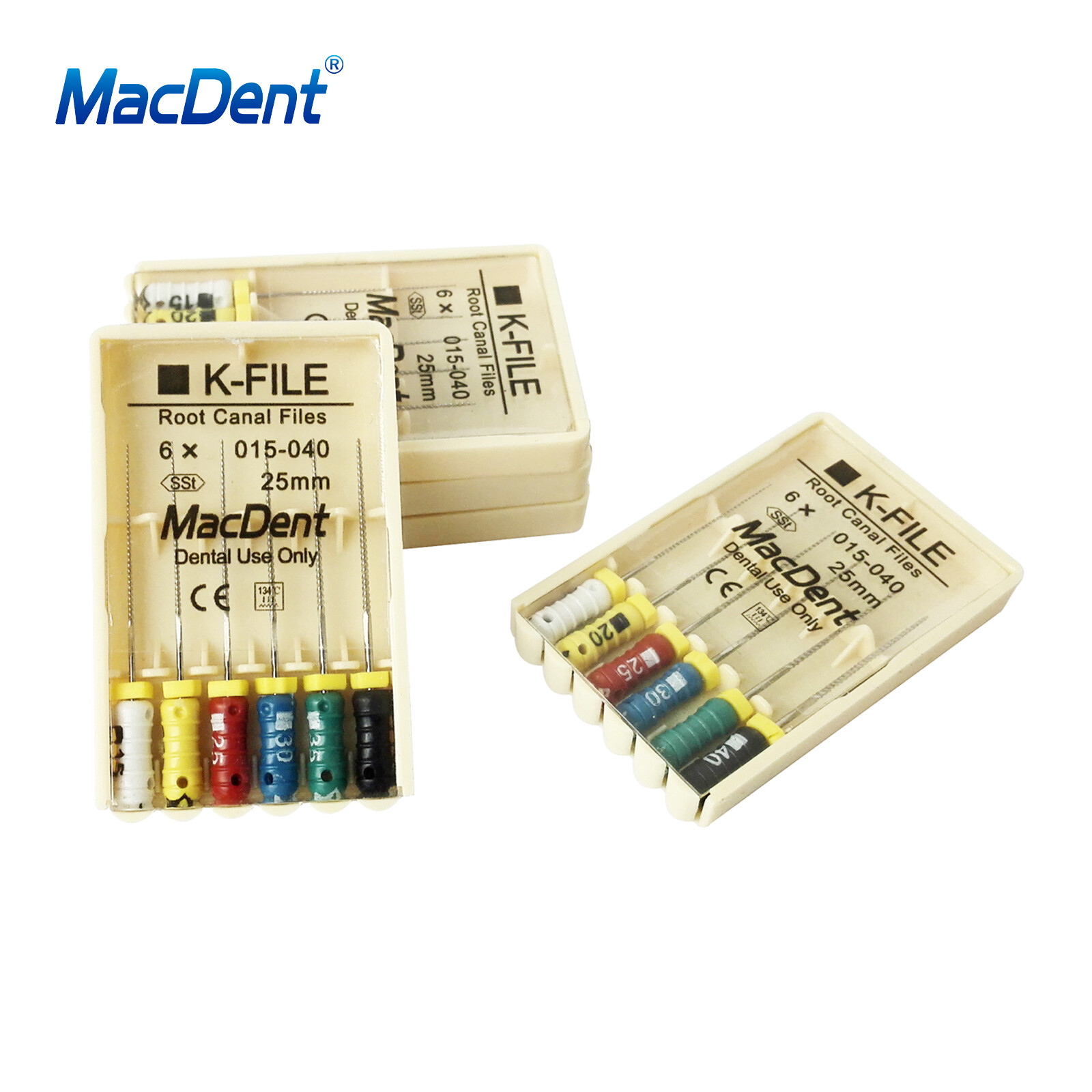 MacDent Limas de endodoncia manual dental K-Files acero inoxidable 21/25/31mm